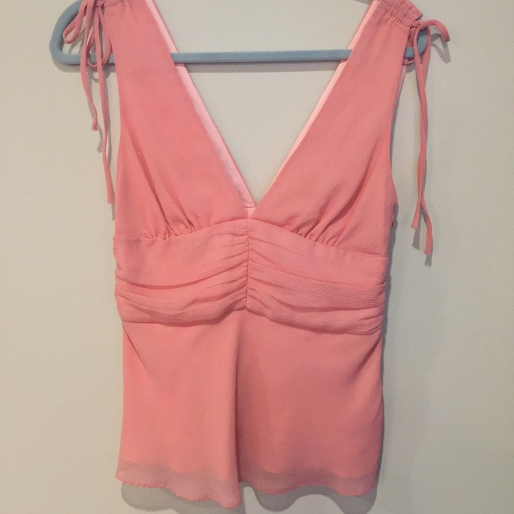 Liquid 100% Silk Blush Tank Top (Size 4)